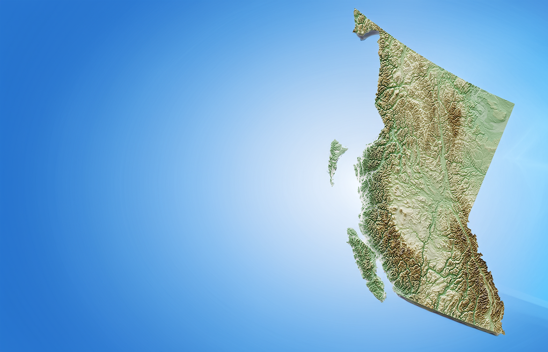 topographic map of British Columbia
